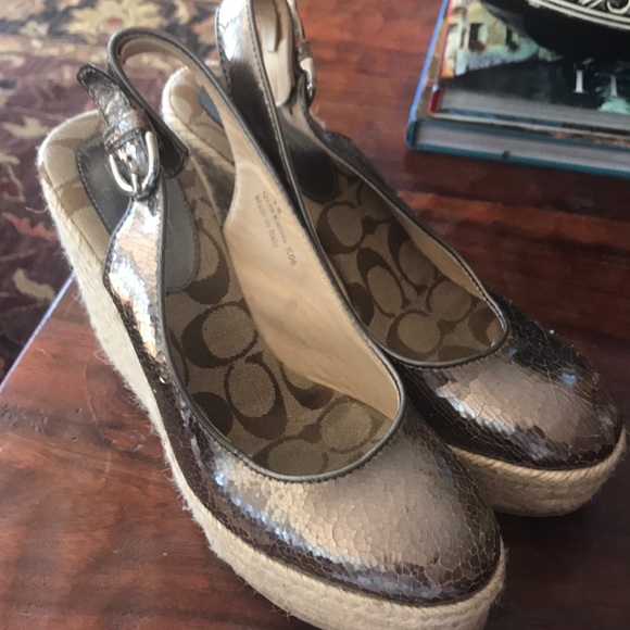 Coach Karissa wedge platform sling backs - Picture 1 of 6